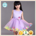 Vestido de la muchacha de flor de los niños del boutique de Europa de la venta caliente de multi colores de 9 años